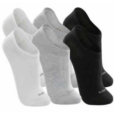 Imagem de Kit 3 Pares Meia Adulto Soquete Lupo Sport, Branco, Cinza, Preto, G 41