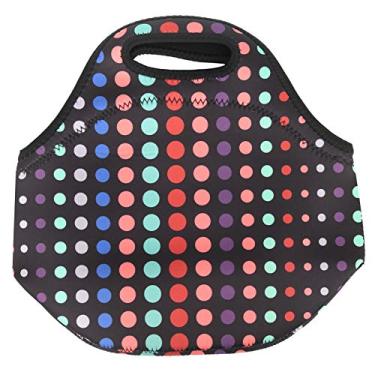Imagem de KIMISS Saco de Almoço Térmico Isolado à Prova d'água Neoprene Lancheira Bolsa para Piquenique e Acampamento - Mantém Os Alimentos Quentes e Frios (Xiaocaiyuan)