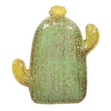 Imagem de Pratos de jantar de cerâmica Travessas em forma de cacto Pratos de sobremesa Bandeja de bugigangas Pratos de porcelana para salada, lanches e aperitivos
