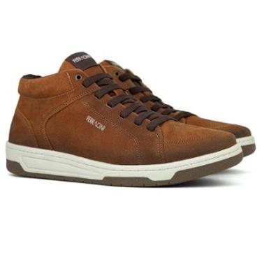 Imagem de Sapatênis Cano Alto Bota Ferracini 24h Vox Couro Com Zíper Cadarço 8053-617 Cor:;Tamanho:37-Masculino