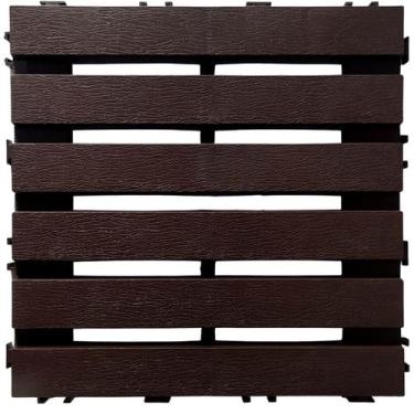 Imagem de Kit 6 deck modular plastico textura madeira 30x30x2,5 cm maxx premium 