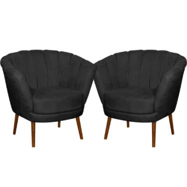 Imagem de Kit 02 Poltrona Pétala Flor Decorativa Suede