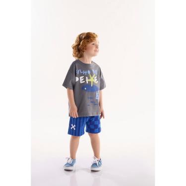 Imagem de Conjunto Infantil para Menino oMar com Camiseta e Bermuda Três e Já-Masculino