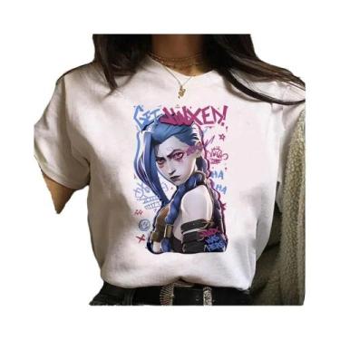 Imagem de Camiseta Unissex Jinx Arcane Monkey Anime Cosplay Estilo Grunge Estéti