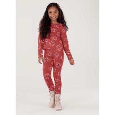 Imagem de Blusa Básica Infantil Menina Cotton Rose Floral Brandili-Feminino