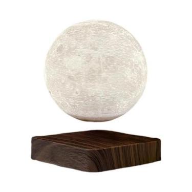 Imagem de Luz Noturna 3D LED Flutuante Em Forma De Lua Com 3 Cores, Luminária De