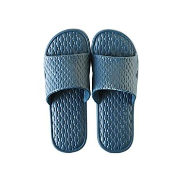 Imagem de Sapatos de banheiro moda personalidade chinelos de casa feminino verão casa casal confortável banheiro chinelos de banho masculino chuveiro chinelo (azul escuro, 40-41)