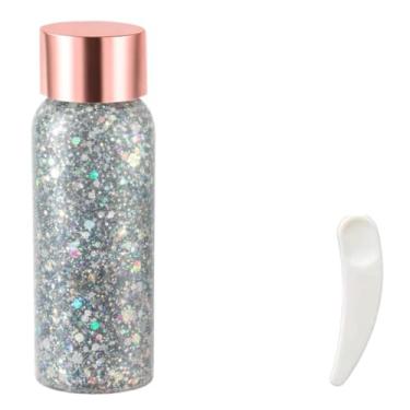Imagem de Gel Glitter Infantil para Corpo e Cabelo, Pintura Facial em Gel, Maquiagem Brilhante para Festas e Carnaval (Prata)