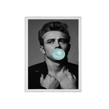 Imagem de Quadro James Dean Bubble Gum 45X34Cm C/Vidro Madeira Branca