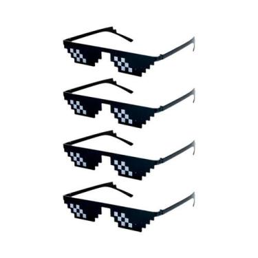 Imagem de Óculos De Sol Mosaico Pretos 4/8 Peças Retrô Anos 70 90 Festa Disco Le