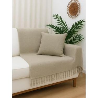 Imagem de Manta para Sofá Gigante 2,40x1,80m Casal Algodão Macio Decorativa(Areia)