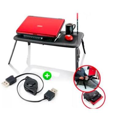 Imagem de Mesa De Apoio Notebook Ajustável Ergonômica Cooler