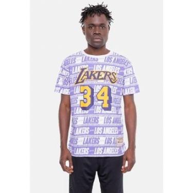 Imagem de Camiseta Mitchell & Ness Especial Los Angeles Lakers Shaquille O'Neal Masculino-Masculino