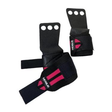 Imagem de Luva  Hand Grip Com Munhequeira Três Furos NOGUE FIT, Rosa, P