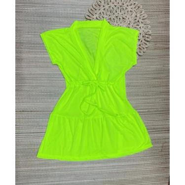 Imagem de Saída de praia juvenil/vestido verao curto - Rafavi, Amarelo, 12