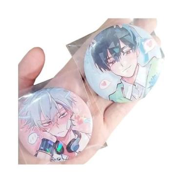 Imagem de Broches De Botão De Anime De Casal Tímido Alienígena, 2 Peças, Emblema