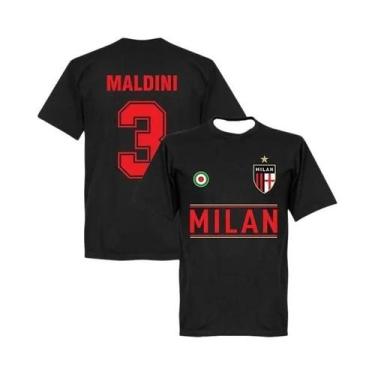 Imagem de Camiseta Esportiva 3D Digital Print Milan Maldini Para Homens, Mulhere