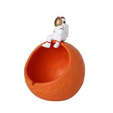 Imagem de Cinzeiro Cerâmico Cinzeiro Personalidade Criativa Tendência Escritório Casa Decoração Sala de Estar Ornamento Astronauta Cinzeiro Presente Cinzeiros Laranja (Cor: Cinzeiro) (Laranja)