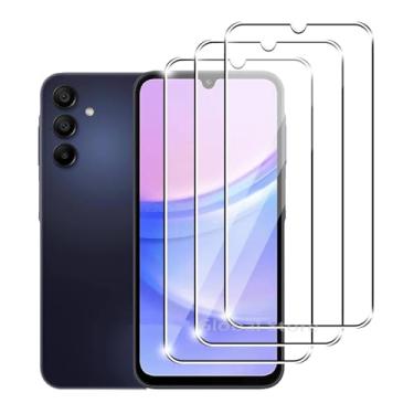 Imagem de Para Samsung Galaxy A15 4G 5G, 3 PCs Vidro Temperado Protetor de Tela Filme de Vidro
