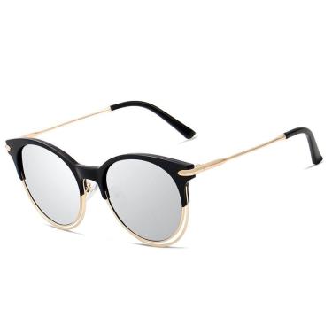 Imagem de Óculos De Sol Feminino Liga + Tr90 Lente Espelho Polarizado Uv400