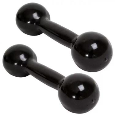 Imagem de Par de Halteres 10kg Ahead Sports Bola Cotonete Preto, Preto, Único