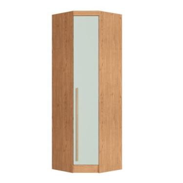 Imagem de Guarda Roupa de Canto Oblíquo Modulado 1 Porta Cedro e Pistache Line I