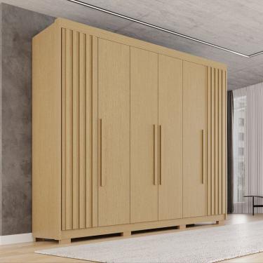 Imagem de Guarda-roupa Casal com Pés 100% Mdf 6 Portas 6 Gavetas Granada Premium Jequitiba