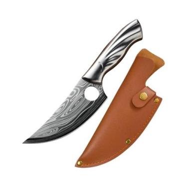 Imagem de Faca De Açougueiro Forjada À Mão Com Cabo De Aço, Faca De Cozinha Para