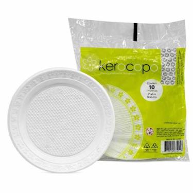 Imagem de Prato descartavel pr15 raso kerocopo com 10 un