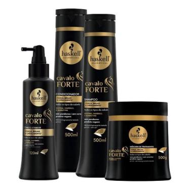 Imagem de Kit Cavalo Forte Haskell (4 Itens)  Shampoo + Condicionador + Máscara 