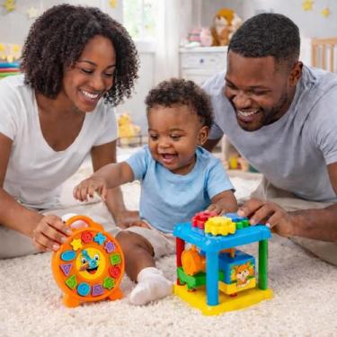 Imagem de Kit Brinquedo Educativo Bebe 1 Ano Bloco Baby Relogio Didatico Encaixe