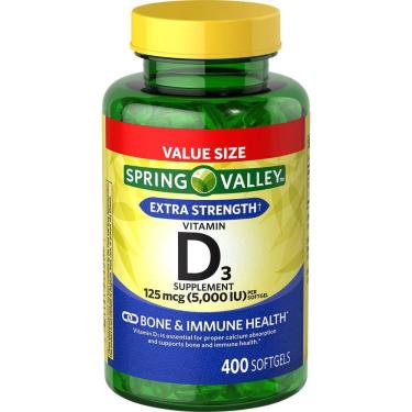 Imagem de Vitamina D3 5000Ui 125Mcg (400 Caps) Spring Valley