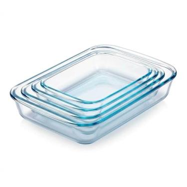 Imagem de Kit C/ 4 Assadeiras Em Vidro Refratário Pode Levar Ao Forno