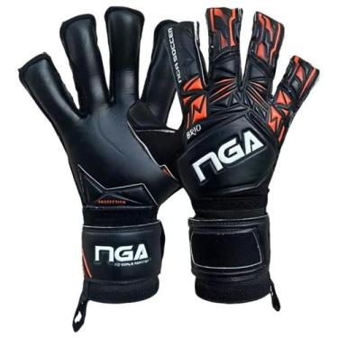 Imagem de Luva de Goleiro Profissional Nga Soccer Brio, Laranja, Preto, 9