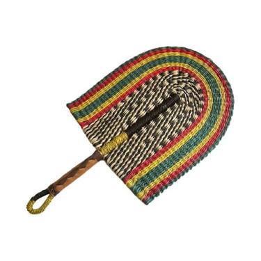 Imagem de Ventilador De Palha Portátil De Trama Nórdica De Algas Marinhas, Resis