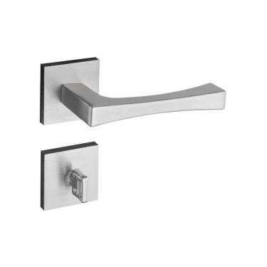 Imagem de Fechadura Vivaldi Cromado Acetinado Roseta Quadrada 40mm Pado Banheiro / Wc