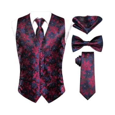 Imagem de Colete De Luxo Masculino Dourado Com Gravata Borboleta, Lenço De Bolso