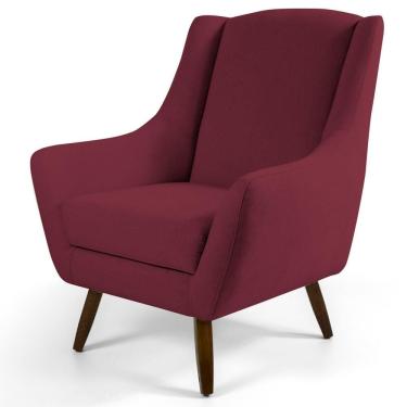 Imagem de Poltrona Juliet Pés De Madeira B278 Veludo Marsala Domi