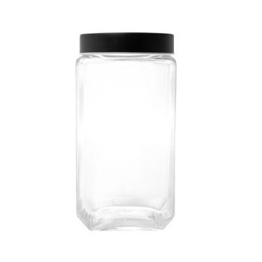 Imagem de Pote Lyor Gastro Preta de Vidro e Metal e Acrílico 1,7L