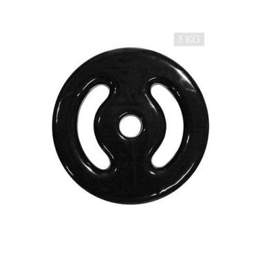 Imagem de Anilha 5kg Emborrachada PVC Furo Standard - Rythmoon, Preto