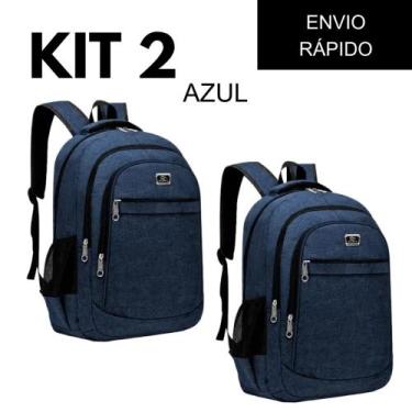 Imagem de Kit 2 Mochilas Bolsa Viagem Resistente Casual Viagem Faculdade Coreana