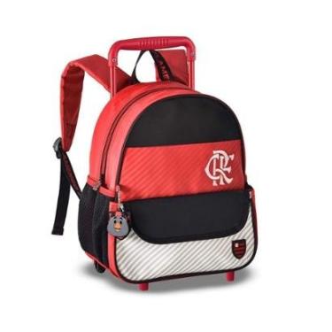 Imagem de Mochila de Carrinho Flamengo Bolsa Escolar Futebol Infantil-Unissex
