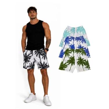 Imagem de Kit 3 Bermuda Tactel Estampada Masculina Com Cores Sortidas Cor:Colori