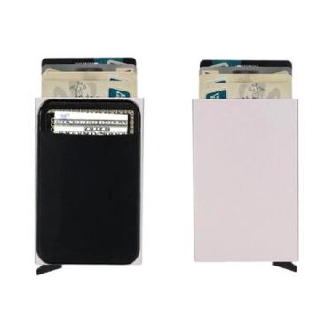 Imagem de Carteira Masculina Fina Antifurto RFID Para Cartões De Crédito E Dinhe
