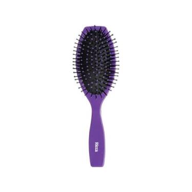 Imagem de Escova de Cabelo Oval Almofadada Roxa nº 186 - Ricca, Azul e Roxo