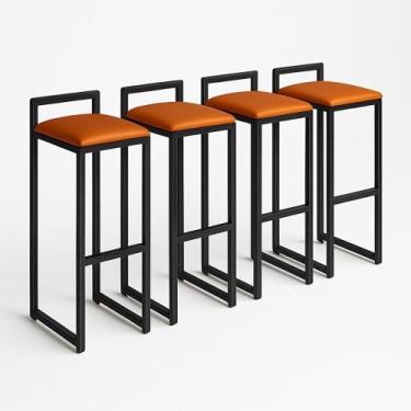 Imagem de Kit 4 Banqueta material sintético Balcão Industrial Cozinha Gourmet Ba