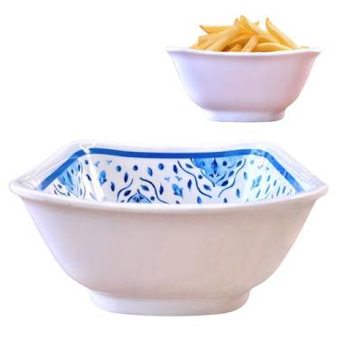 Imagem de Tigela Pote Bowl Quadrada De Melamina Decorada 750ml - Fx