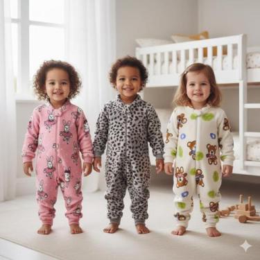 Imagem de Macacão Bebê Inverno Soft Enxoval Maternidade Premium P ao 3 - Mar Neg