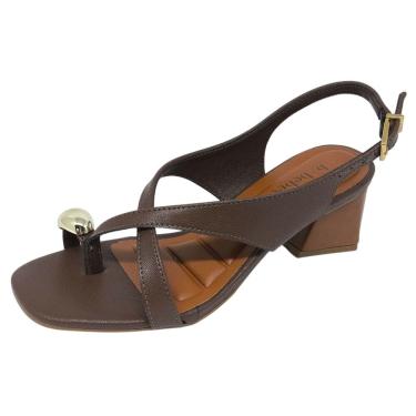 Imagem de Sandalia Feminina Elegante Social Salto Bloco Medio Bebece