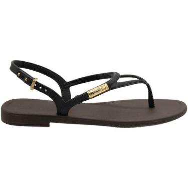 Imagem de Sandália de Dedo Grendha Delicadeza Feminina, Preto, 38